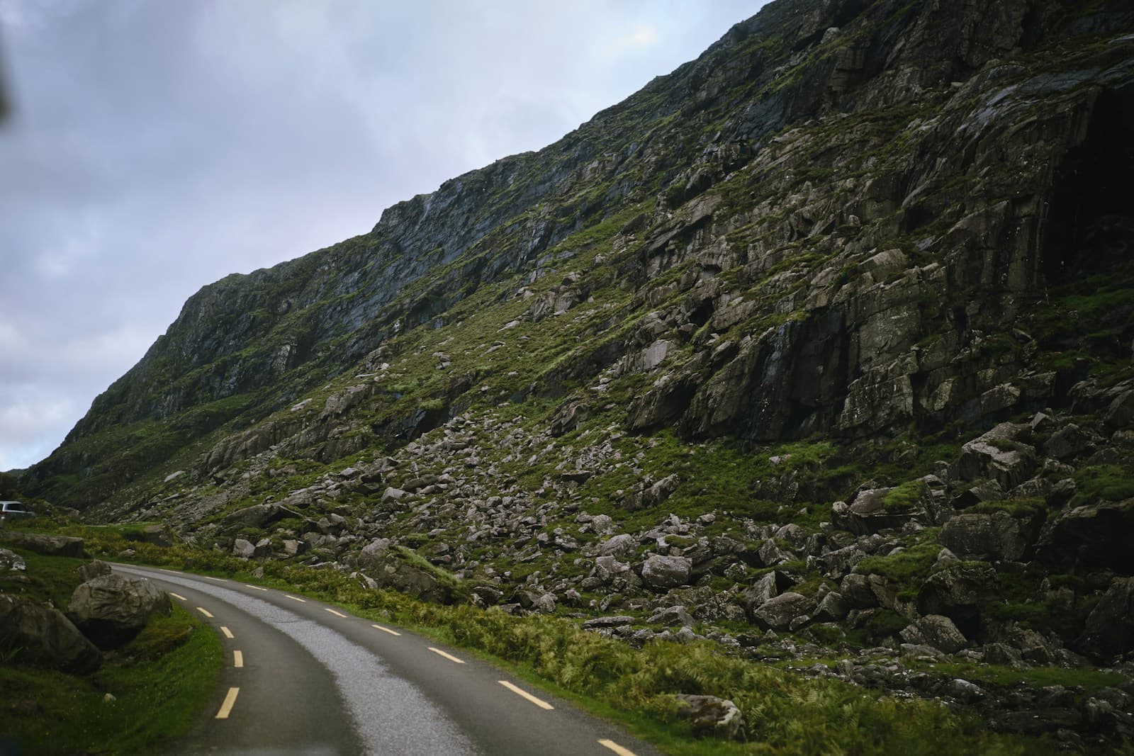 Scenic road along the Ring of Kerry with mountain and Atlantic light, County Kerry, Ireland